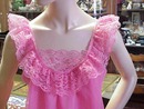 Hot Pink Chiffon Baby Doll Gown