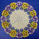 Crocheted Lace Figural Doily PANSY
