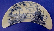 Unique Staffordshire Blue Transfer BONE DISH