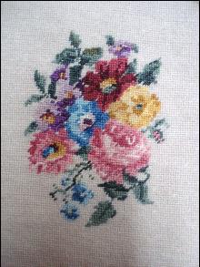 Antique Needlework Picture - Unframed