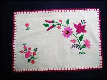 Vintage Tray Cloth with Beautiful Embroidery