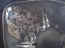 Vintage Silver Overlay Bowl Silver Poppies