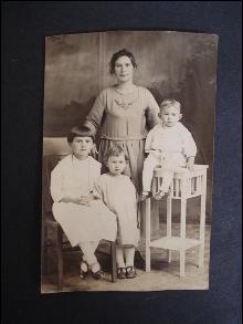 Old Family Photo - Mother and Babies