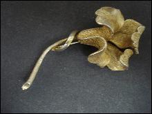 Vintage Coro Large Brooch - Golden Flower - Signed - Gold Tone