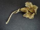 Vintage Coro Large Brooch - Golden Flower - Signed - Gold Tone
