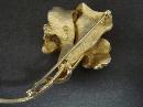 Vintage Coro Large Brooch - Golden Flower - Signed - Gold Tone