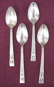 4 Silver Plate Tea Spoons - CORONATION