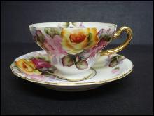 Cup and Saucer - Hand Painted -Occupied Japan