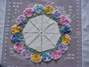 Hand Crocheted Figural Doily PANSY #2