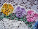 Hand Crocheted Figural Doily PANSY #2