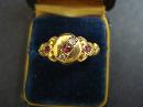 18k Victorian Style Ring Precious Stones