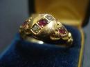 18k Victorian Style Ring Precious Stones