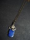 Antique Necklace Pendant Blue Lapis Lazuli Stone