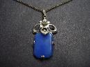Antique Necklace Pendant Blue Lapis Lazuli Stone