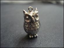 Vintage Silver Charm - Silver Owl Charm or Pendant