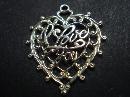 Fantastic Vintage Silver Pendant - Silver Heart - I Love You - Filigree Charm or Pendant