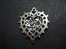 Fantastic Vintage Silver Pendant - Silver Heart - I Love You - Filigree Charm or Pendant