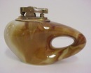 Art Deco Figural Vintage Pottery & Brass Lighter