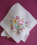 Lovely Petit Point Vintage Swiss Hankie - Hanky