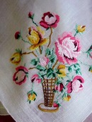 Lovely Petit Point Vintage Swiss Hankie - Hanky