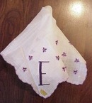 Swiss Embroidered HANKY Purple Violets