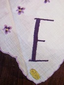 Swiss Embroidered HANKY Purple Violets