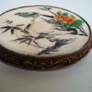 Fabulous Antique Silver and Ivory Scrimshaw Brooch - Pin