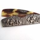 Antique Pocket Comb - Embossed metal Cover