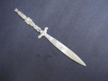 Vintage Letter Opener - Figural Handle - Dryden - Silver Tone Finish