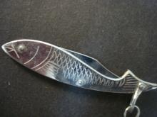 Vintage Figural Pocket Knife - Folding One Blade Knife - Fish Shape - Silver Tone