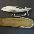 Vintage Figural Pocket Knife - Folding One Blade Knife - Fish Shape - Silver Tone