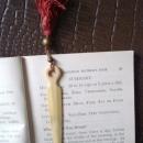 Antique Bookmark - French Ivory - Calluloid - Tassel