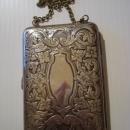 Antique SIlver Purse - Ornate victorian style design - Coin Money - Cards - Powder - Mirror