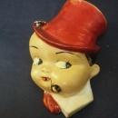 Antique Figural String Holder- Cute - Chalkware - Hand Painted