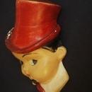 Antique Figural String Holder- Cute - Chalkware - Hand Painted