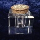 French Antique Inkwell - Bronze, Brass and Enamel - Crystal Ink Bottle