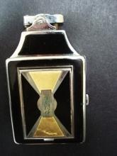 Ronson Art Deco Cigarette Case Lighter and Powder Case - Signed Ronson