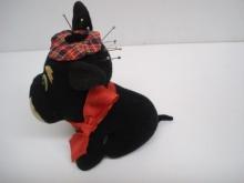 Vintage Pincushion Black Scotty Dog - Dream Pets by R Dakin Scottish Hat