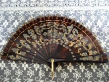 Antique Ladies Fan - Tortoise Shell Color
