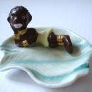Vintage Coin Dish African American Girl