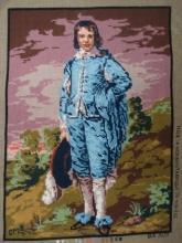 Vintage Needlepoint Blue Boy Tapisserie Made