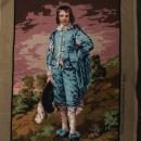 Vintage Needlepoint Blue Boy Tapisserie Made