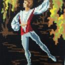 Vintage French Needlepoint Ballet Dancer