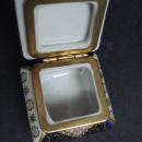 Vintage Hinged Ring Box Courting Couple Imari Colors Gold Decorations and Beading