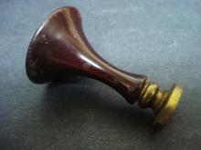Fantastic Antique Wax Stamp Wood and Brass Monogram Ml
