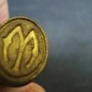 Fantastic Antique Wax Stamp Wood and Brass Monogram Ml