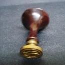 Fantastic Antique Wax Stamp Wood and Brass Monogram Ml