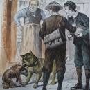 Antique Print Water Color Hand Painted