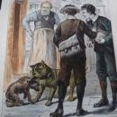 Antique Print Water Color Hand Painted