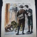 Antique Print Water Color Hand Painted